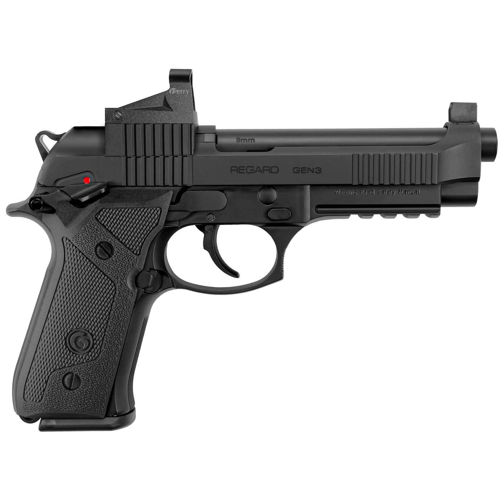 EAA Regard G3 9mm pistol with red dot sight and G10 grip, full-size 4.9" barrel