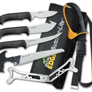 Outdoor Edge BL1 ButcherLite  4.30"/4.50"/5.9"/6" Folding Plain/Saw 420J2 Stainless Steel Blade FRN Black Handle