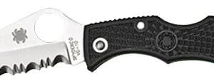 Spyderco LBKS3 Ladybug 3  1.94" Folding Modified Clip Point Serrated VG-10 SS Blade Black FRN Handle