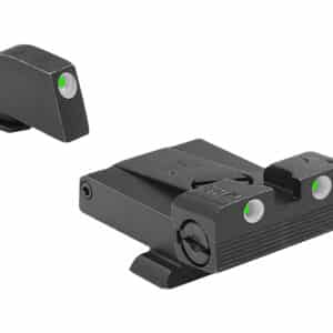 Meprolight USA 202243101 Tru-Dot Adjustable Sights  Green Tritium White Outline Front Sight-Green Tritium White Outline Rear Sight Glock 17/19/22/23