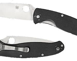 Spyderco C142GP Resilience  4.20" Folding Drop Point Plain 8Cr13MoV SS Blade Black G10 Handle Includes Pocket Clip