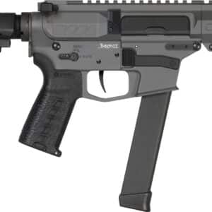 CMMG Banshee MkGs 9mm pistol, Tungsten finish, 5-inch barrel, 4-inch M-LOK handguard, SBA3 arm brace