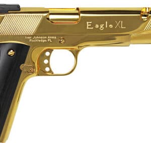Iver Johnson Eagle XL Ported .45 ACP 6 inch 24K gold finish with black wood grips