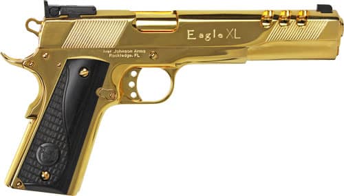Iver Johnson Eagle XL Ported .45 ACP 6 inch 24K gold finish with black wood grips