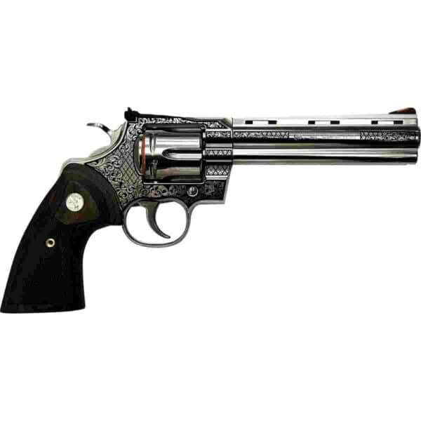 Colt Python Filigree Barrel and Frame .357 Mag 6 inch revolver with walnut grips