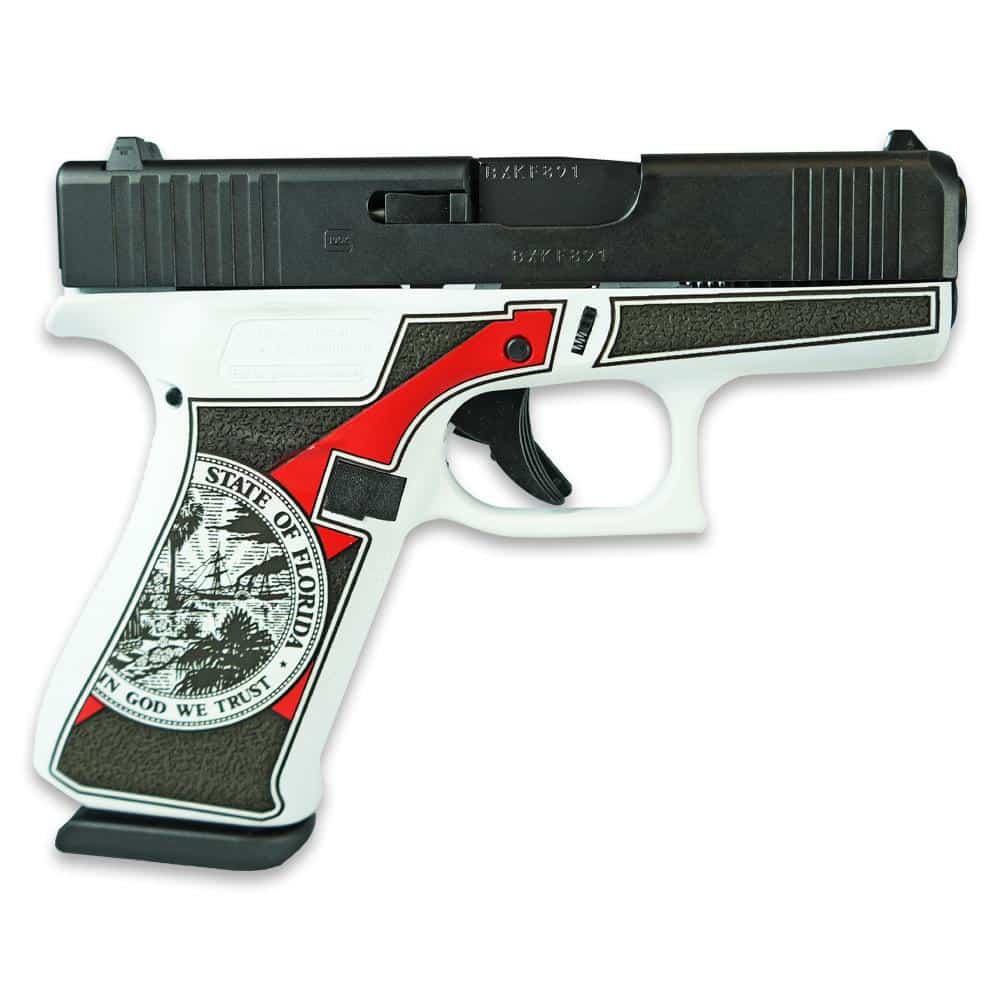 Glock 43x Gen 4 Custom Florida White 9mm Luger 3.4 inch barrel subcompact handgun