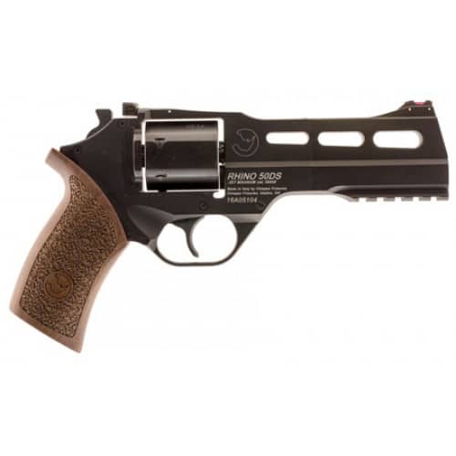 Chiappa RHINO REV 50DS .357 MAGNUM revolver in black with 5" barrel and fiber optic sights