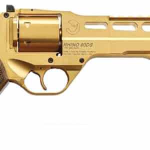 Chiappa Rhino Rev 60DS gold .357 Magnum revolver with 6-inch barrel and fiber optic sights