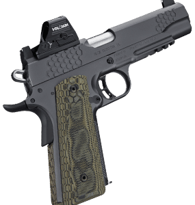 Kimber KHX Custom/RL 9mm 5-inch black pistol with Trijicon RMR and Hogue G-10 magwell grips