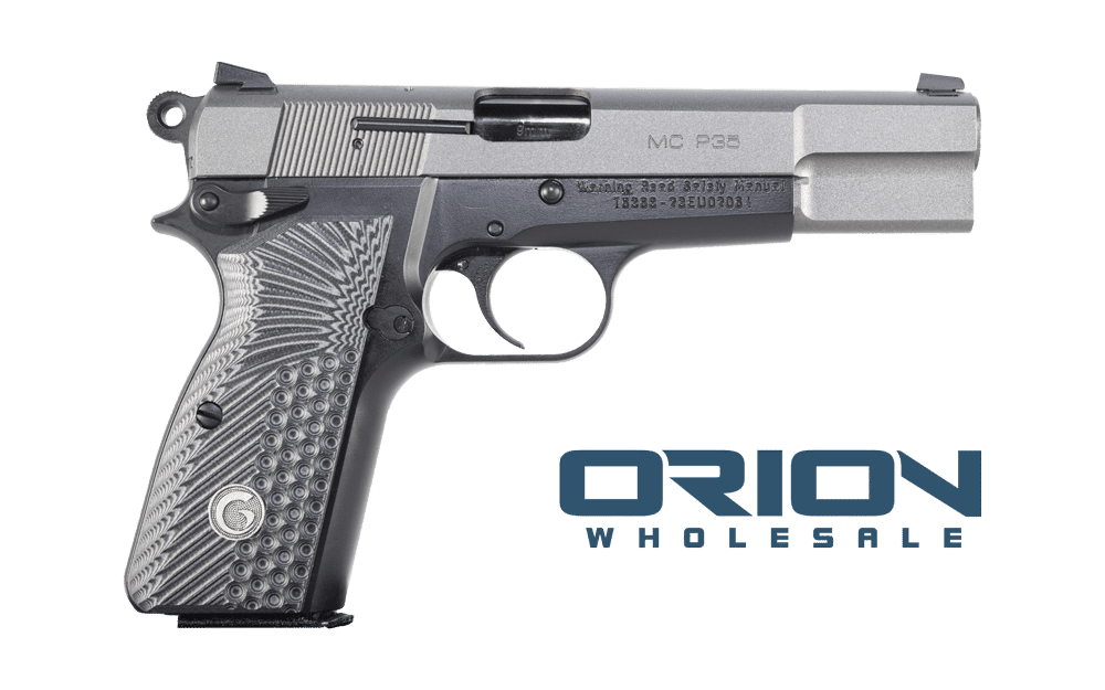 EAA MC P35 9mm pistol with black frame, G10 grips and 4.87 inch barrel