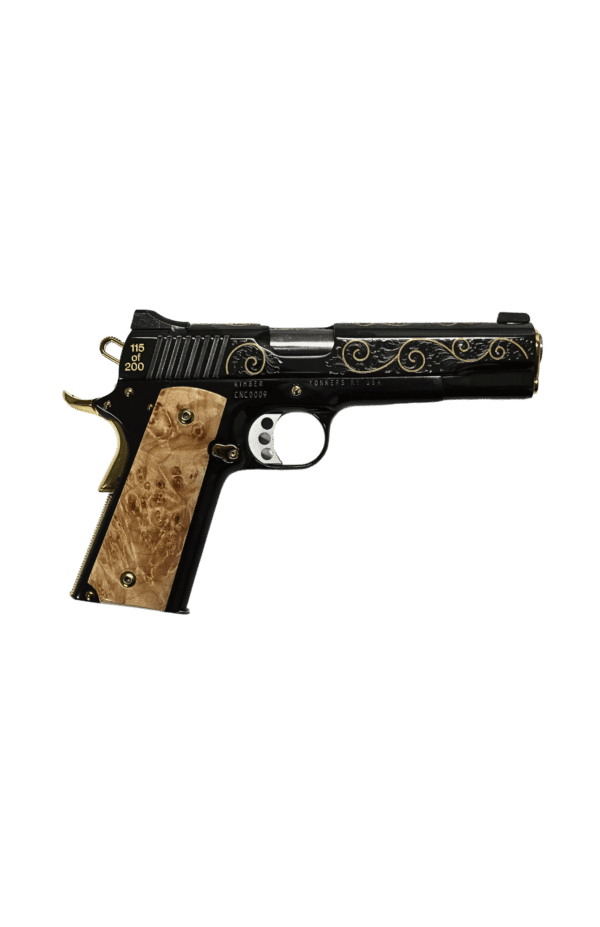 KIMBER CUSTOM 1911 45ACP BLACK DELUXE, SCROLL WORK, GOLD ROPE INLAY 1-200 MADE
