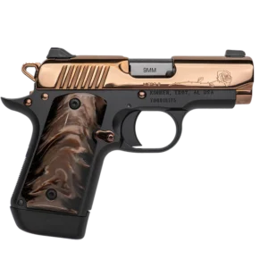 CNC FIREARMS Kimber Micro 9 Rose Gold 9mm pistol with rose engraving and Kirinite grip