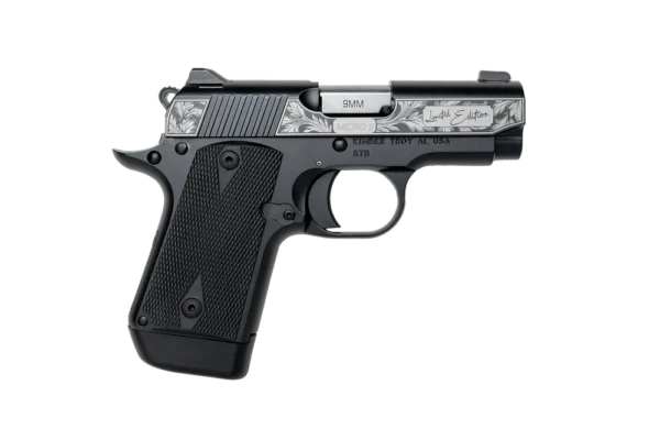 KIMBER MICRO 9 FOLIA 9MM PISTOL LASER ENGRAVED LEAVES DESIGN 3.15" 1-7RD