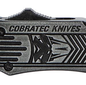 CobraTec Knives SSWCTK1STNS CTK-1  Small 2.75" OTF Tanto Plain D2 Steel Blade/Black Stonewashed Aluminum Handle Features Glass Breaker Includes Pocket Clip