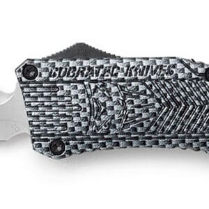 CobraTec Knives LCFCTK1LDAGNS CTK-1  Large 3.75" OTF Dagger Plain D2 Steel Blade/Carbon Fiber Aluminum Handle Features Glass Breaker Includes Pocket Clip