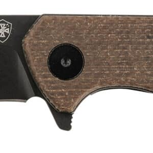 Templar Knife PFMBN321 Paladin  3.27" Folding Drop Point Plain Black Powder Coated D2 Steel Blade, 4.40" Brown Micarta Handle Includes Pocket Clip