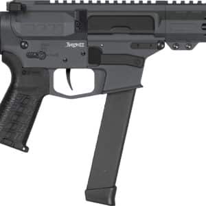 CMMG Banshee MKGS 9mm pistol in Sniper Gray Cerakote with RipBrace and EML 7" M-LOK handguard