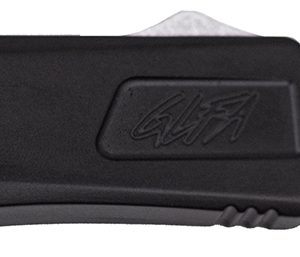 Great Lakes Firearms GLKMDSMTBLK GLFA  Medium 3.50" OTF Plain Steel Blade, Black Cerakote Aluminum Handle