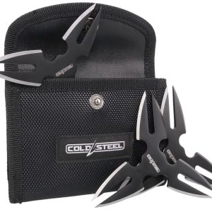 Cold Steel CSTH15STR3PK Throwing Stars  Three 1.50" Black Oxide 420 Stainless Steel Blades Includes Sheath