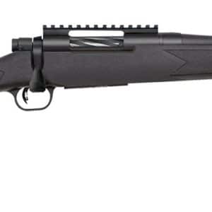 Mossberg Patriot 22-250 Remington bolt-action carbine with 18 inch threaded barrel and black synthetic stock