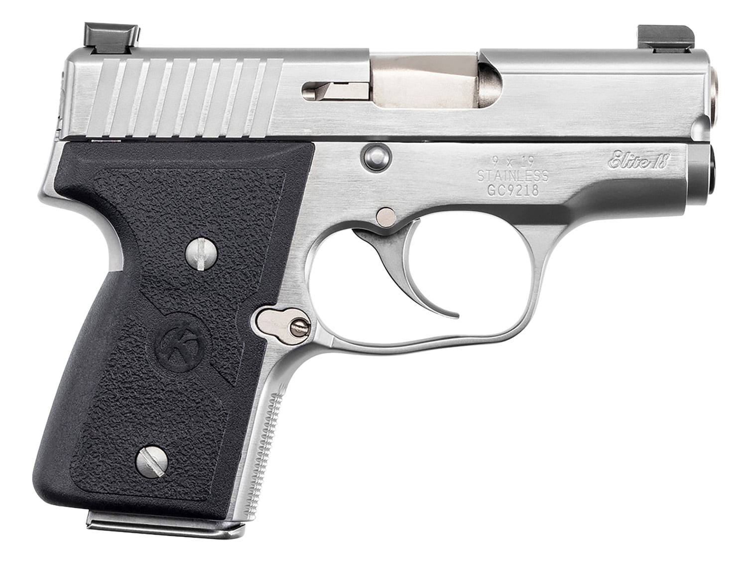 Kahr Arms MK9 Elite 9mm pistol, polished stainless, 3-inch barrel, tritium night sights