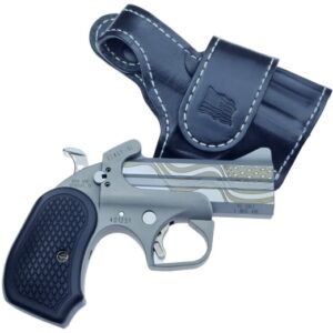 Bond Arms Rowdy XL Flag .45 Colt/.410 Bore 3.5in stainless derringer with engraved flag grips and holster