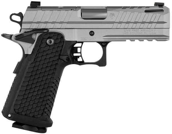 Live Free Armory Apollo 11 9mm combo kit with gray full-size and black compact slides