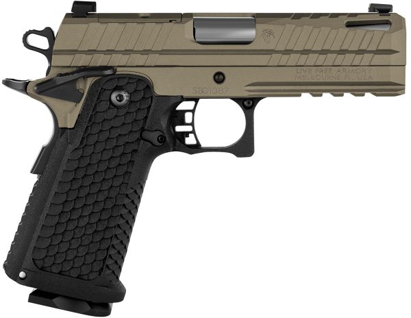 Live Free Armory Apollo 11 9mm combo kit with FDE and black slides in hard case