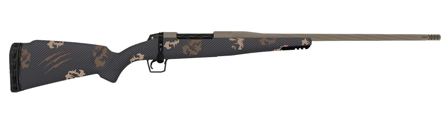 Fierce Firearms TWROG22CM20BRS Twisted Rogue 22 Creedmoor 22" Smoked Bronze Cerakote Steel Threaded Barrel, Drilled & Tapped Steel Receiver, LR Negative Comb Sonora Ambush Camo Carbon Fiber Stock