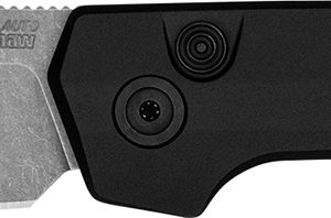Kershaw 7038 Launch Iridium Automatic 3.45" Folding Spear Point Plain Stonewashed CPM MagnaCut Steel Blade, Black Anodized Aluminum Handle