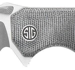 Eikonic Knife Company VA9SBT Validus  3.78" Folding Modified Tanto Plain Dark Acid Stonewash/Satin M390 Steel Blade, 4.76" Salt & Pepper Canvas Micarta Handle