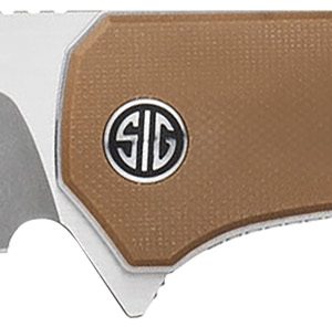 Eikonic Knife Company XI SBRN Xiphos  3.40" Folding Modified Tanto Plain Dark Acid Stonewash/Satin Nitro-V Blade, 4.20" Coyote Brown G10 Handle