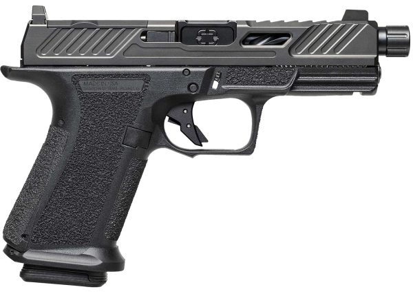 Shadow Systems MR920 9mm compact pistol with 4.5-inch threaded fluted barrel and black nitride finish
