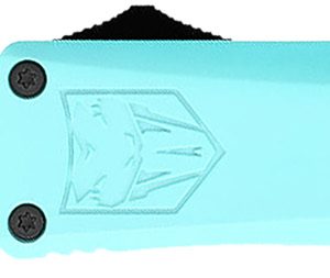 CobraTec Knives STBFS3DNS FS-3  Small 2.75" OTF Drop Point Plain D2 Steel Blade, 4.25" Mint Blue Aluminum Alloy Handle