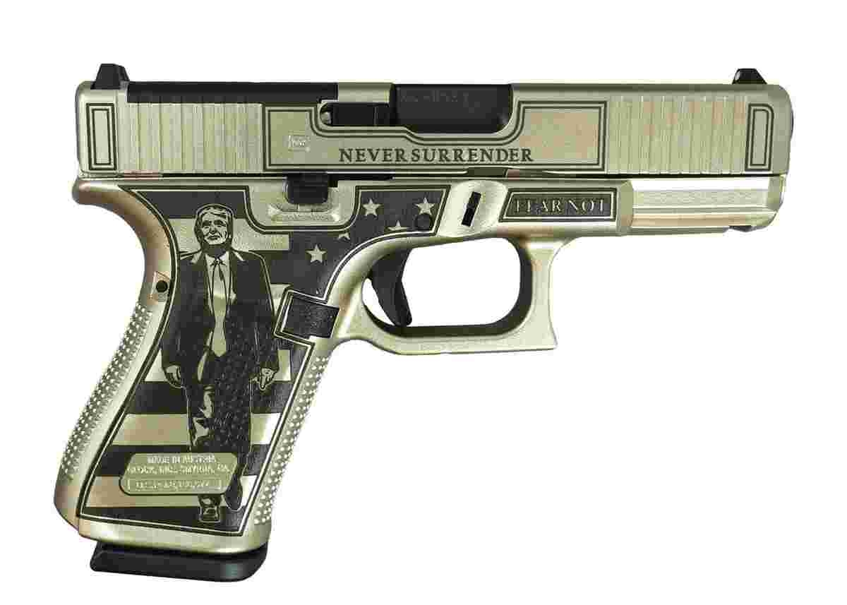 Https3A2F2Fmedia.chattanoogashooting.com2Fimages2Fproduct2FGLPA195S203MOSTF2Fglock G19 Gen5 9mm Fxd W Front Serrations 15rd Trump Fight Glpa195s203mostf 0000 Right
