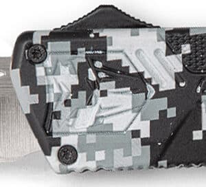 CobraTec Knives WDCCTLETNS Lightweight  3.25" OTF Tanto Plain D2 Steel Blade/Winter Digi Camo Aluminum Handle Includes Pocket Clip