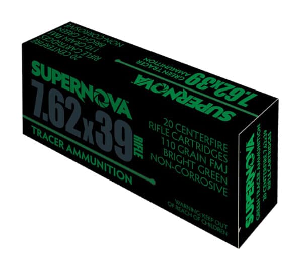Piney Mountain Ammunition PMSN762G Green Tracer  7.62mm 110gr Full Metal Jacket 20 Per Box/10 Case