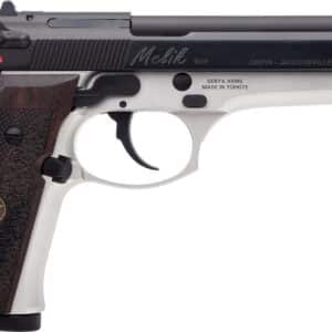 Derya Firearms MELIK9TTTR Melik  9mm 17+1 4.90" Black Melonite Steel Barrel, Black Melonite Serrated Steel Slide, Silver Anodized Aluminum Frame, Dark Walnut Grip