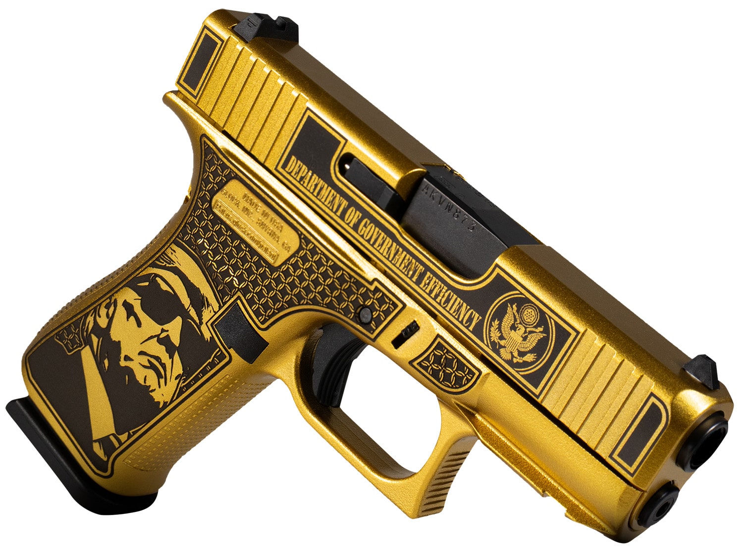 Glock G43X 9mm pistol with gold finish