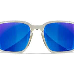 Wiley X AC6ALF09 Alfa  M/L Blue Mirror Lens Polycarbonate Gloss Clear Crystal Frame Frame