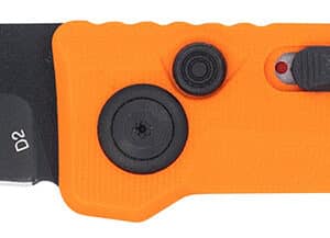 CobraTec Knives CTIFRORG Inferno  3.50" OTF Tanto Plain Black TiCN D2 Steel Blade, 4.75" Blaze Orange Textured Handle