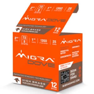 Migra Ammunitions M12UD75-9  Dove 12Gauge 2 3/4" 1 1/4oz 7.5/9Shot 25 Per Box/10 Case
