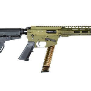FREEDOM ORDNANCE FX9P 9mm Luger 8-inch OD Green pistol with KAK Shockwave Blade brace