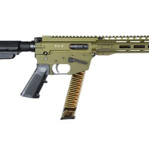 FREEDOM ORDNANCE FX9P10S-ODG 9mm Luger pistol in OD Green with SB Tactical SBA3 brace and faux suppressor