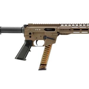 FREEDOM ORDNANCE FX9P8SBM-FDE 9mm Luger 8 inch pistol in Flat Dark Earth with SB Mini brace and faux suppressor