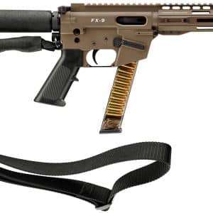 Freedom Ordnance FX9 9mm pistol with 8 inch barrel, M-LOK rail, and AR-style pistol tube