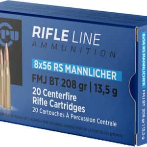 PPU 8X56R MANNLICHER 208GR FMJ - 20RD 10BX/CS