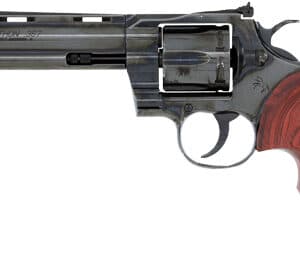 Colt Python .357 Magnum 6-inch blued revolver with snake scale walnut grips