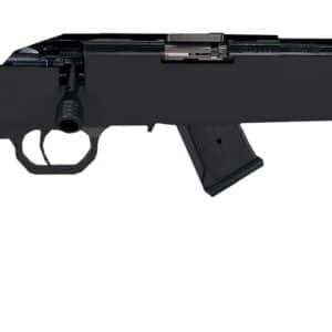 Howa M1100 22LR bolt-action rifle with 18-inch threaded barrel and black synthetic stock