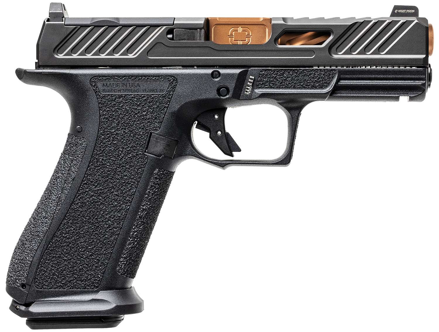 Shadow Systems XR920 Elite 9mm pistol optics-ready bronze TiCN barrel black polymer frame CA compliant